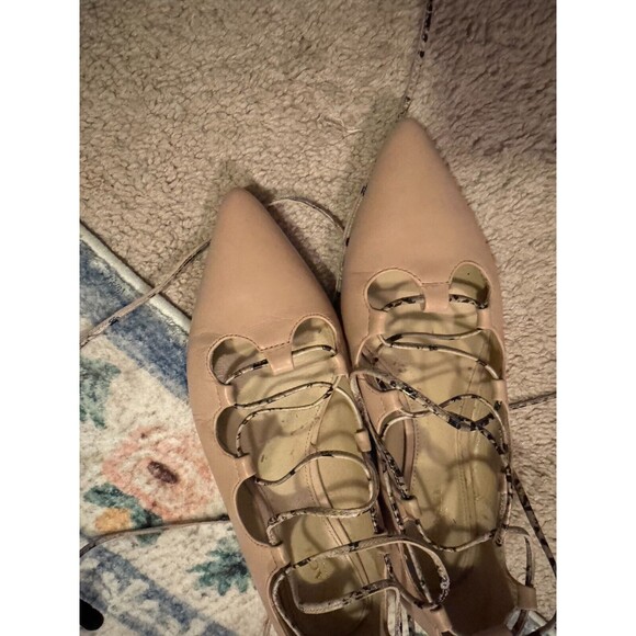 Coach tall tie nude snake print pointed toe flat size 7.5 - Picture 6 of 8